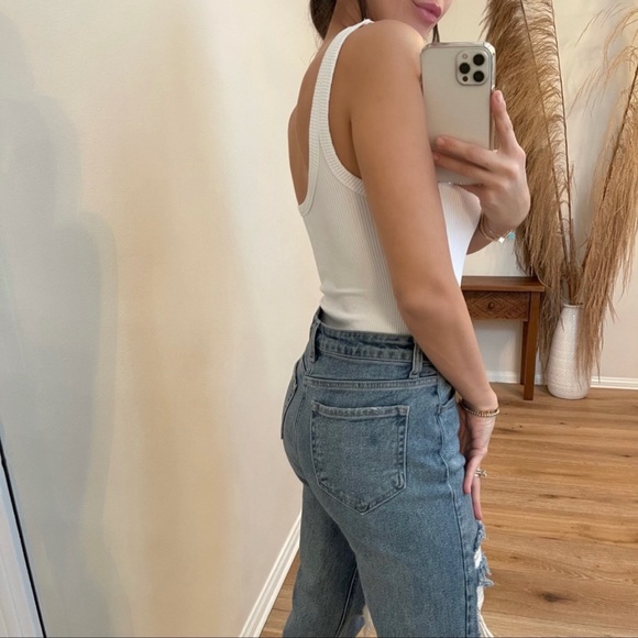 | the perfect white ribbed bodysuit | - Picture 5 of 6